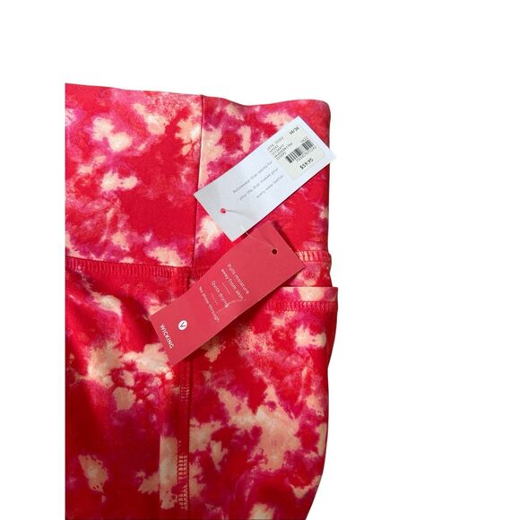 NEW LIVI High Rise Wicking Capri Legging Strappy Hem Tie Dye 34 36 Pink Red - Picture 10 of 12